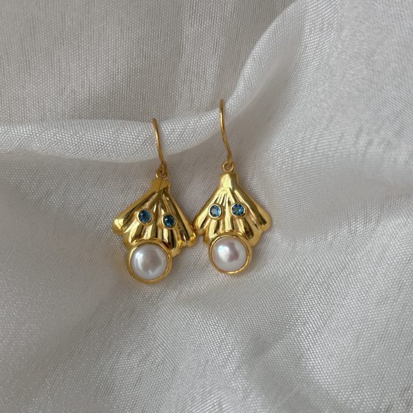 Moana | Swiss Blue Topaz & Pearl | Earring