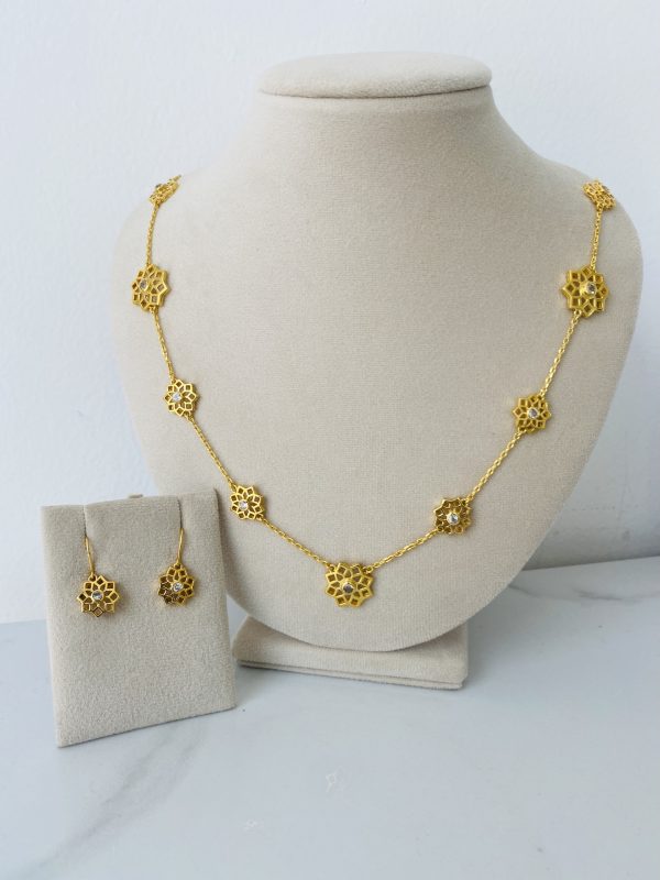 Aisha | White Topaz | Earring & Necklace Set