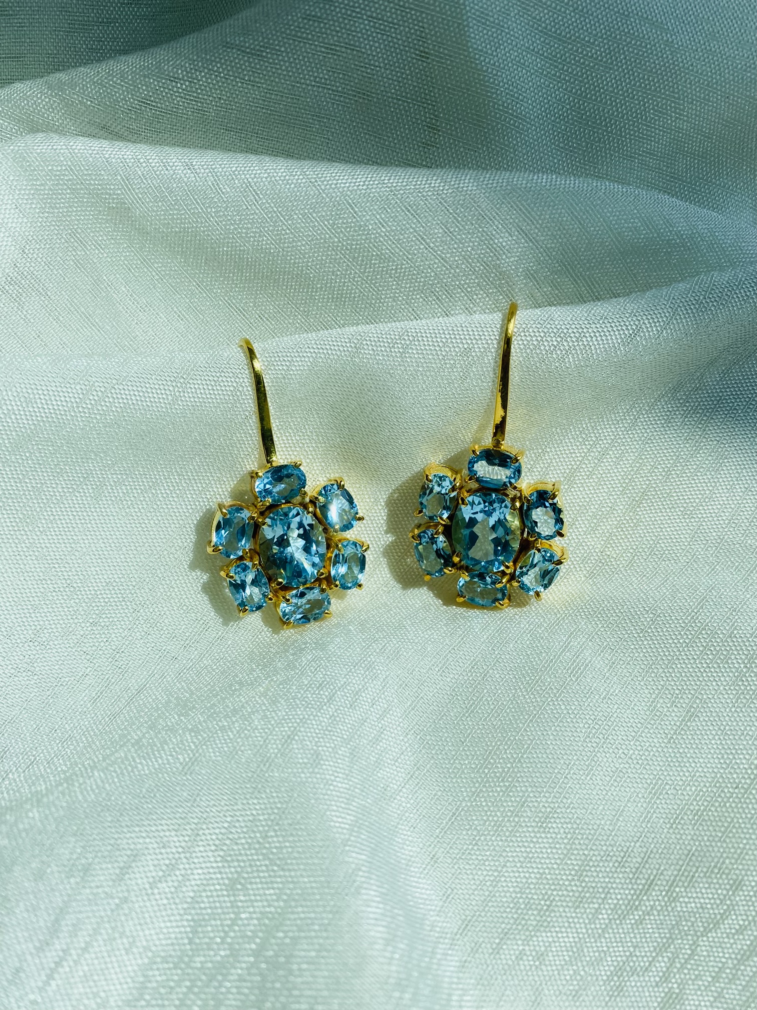 Demi | Sky Blue Topaz | Earrings | Ruwini Jayarathne Jewelry ...
