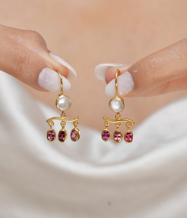 Savannah | Moonstone & Pink Tourmaline | Earrings