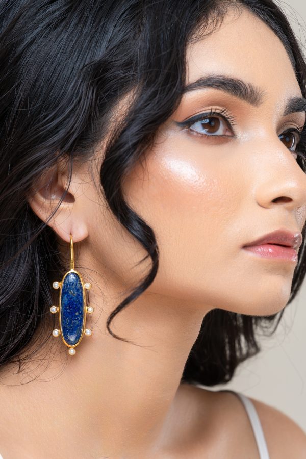 One Off | Lapis & Cultured Pearl | Earrings