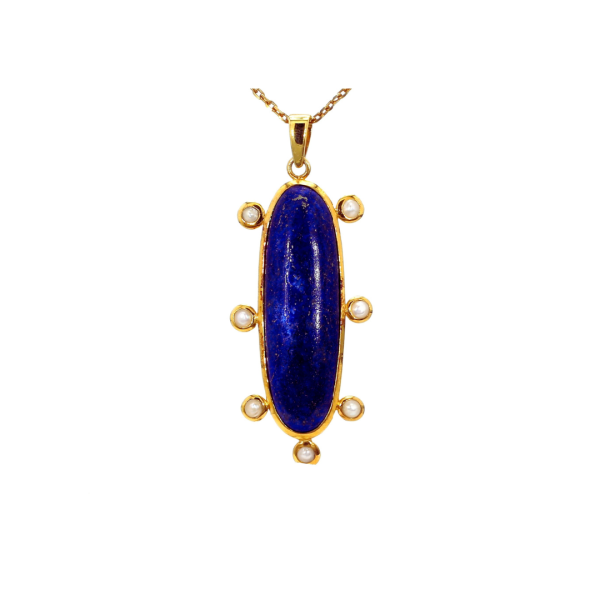 One off | Lapis & Cultured Pearl | Pendant