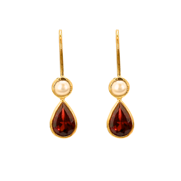 Kylee | Garnet & Cultured Pearl | Earrings