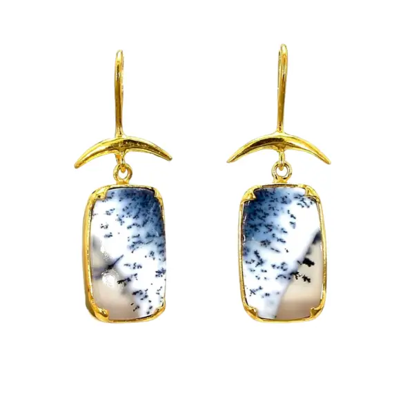 Livie | Dendritic Agate | Earrings