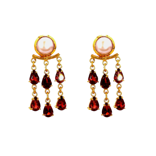 Maisie | Pink Pearl & Garnet | Earring